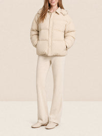 Doudoune à capuche à logo - Light Beige
