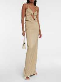 Robe longue Goccia en soie mélangée - Beige