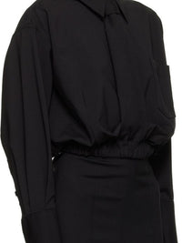 Chemise Cravate en laine - Black