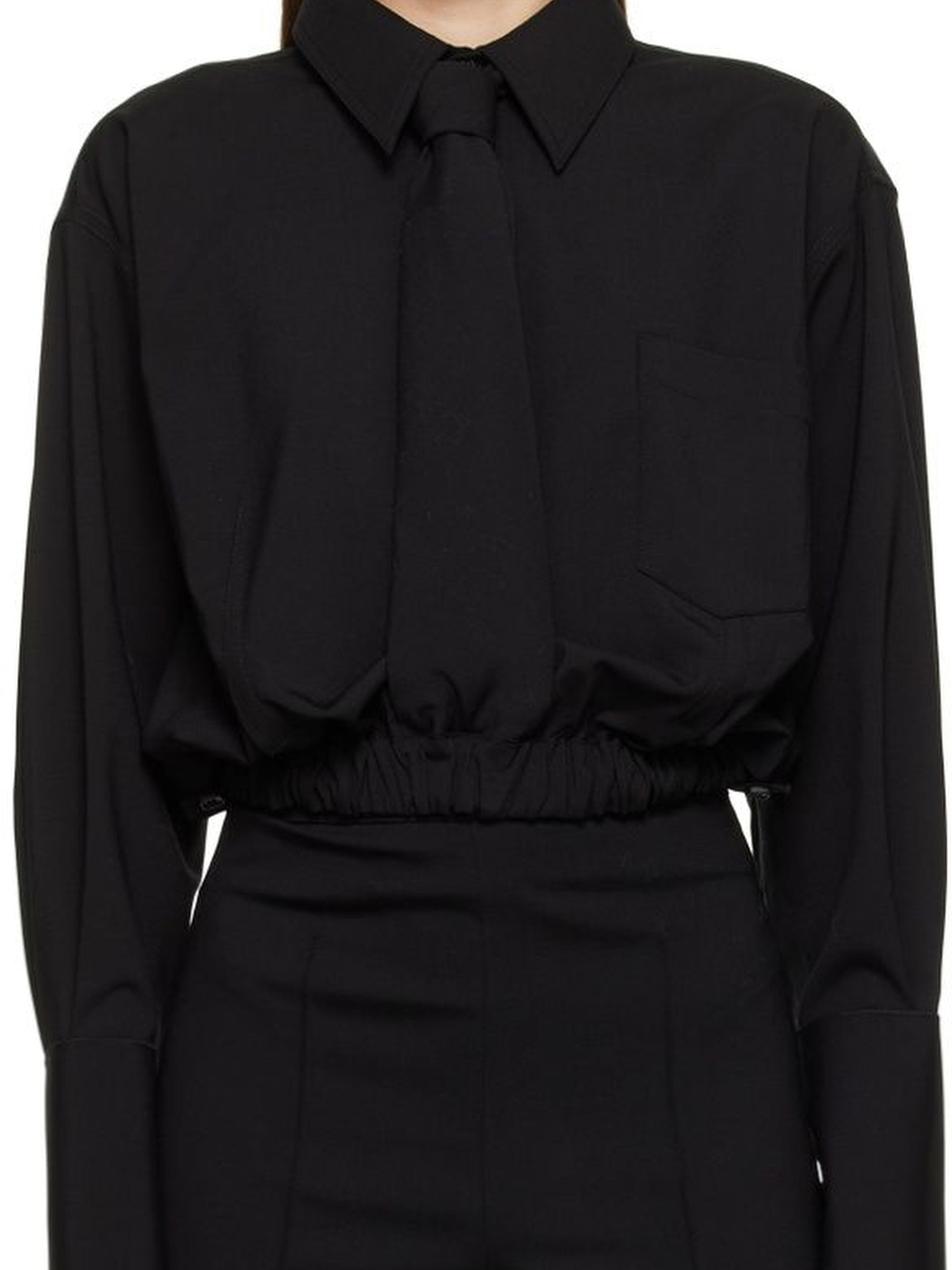 Chemise Cravate en laine - Black