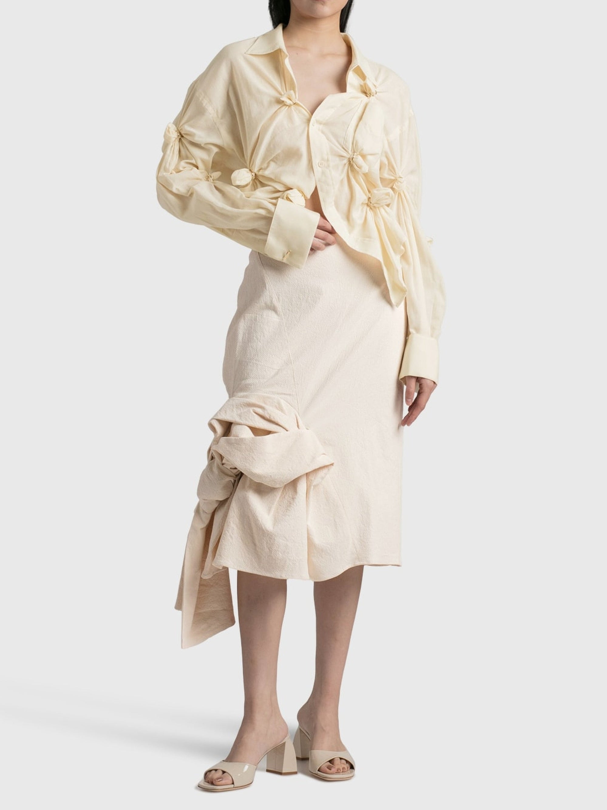 OFF-WHITE LA JUPE CREMA