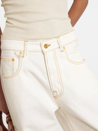 Pantalon De-Nimes Fresa en denim - Off White & Light Beige