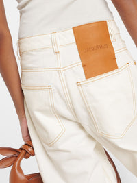 Pantalon De-Nimes Fresa en denim - Off White & Light Beige