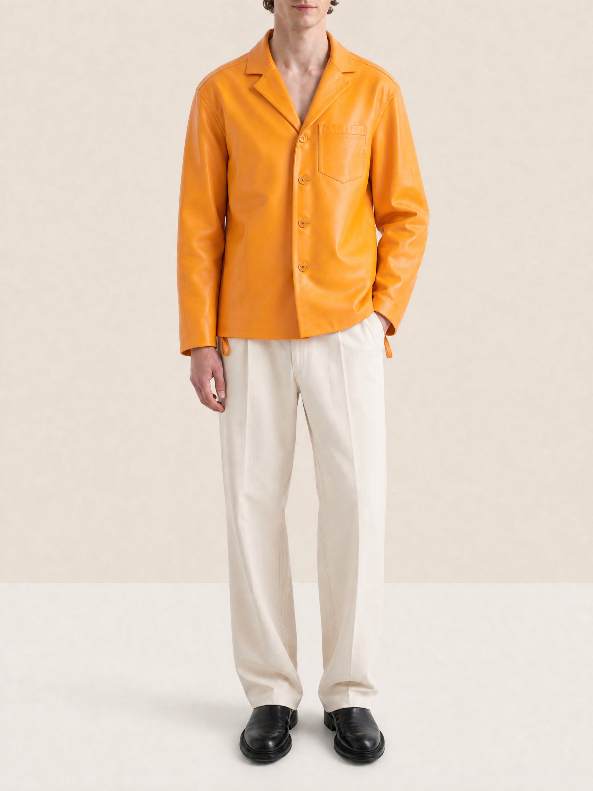 Veste Aranciu en cuir - Orange