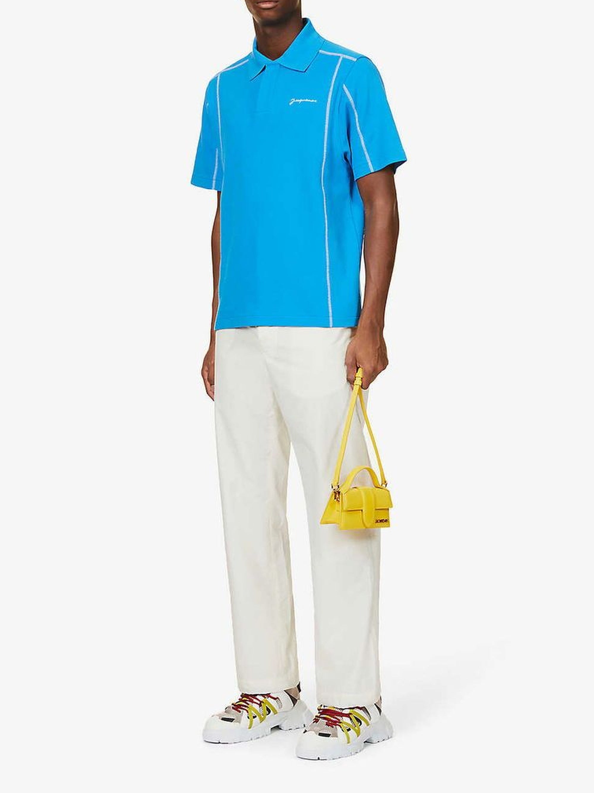 Polo Vainilla à surpiqures - Turquoise