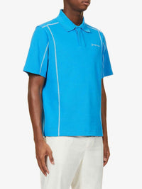 Polo Vainilla à surpiqures - Turquoise