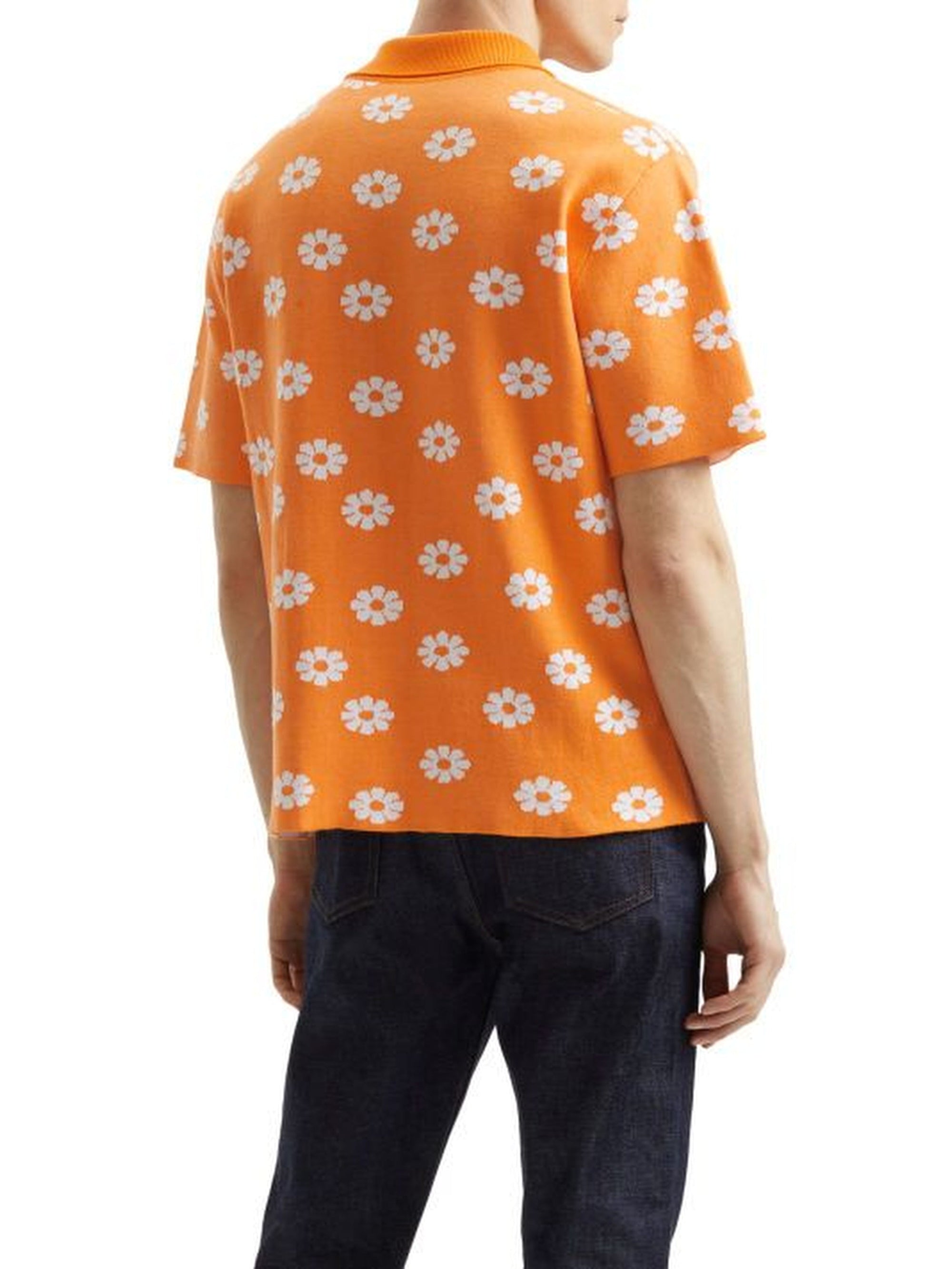 JACQUARD FLOWERS ORANGE LA CHEMISE PALMA