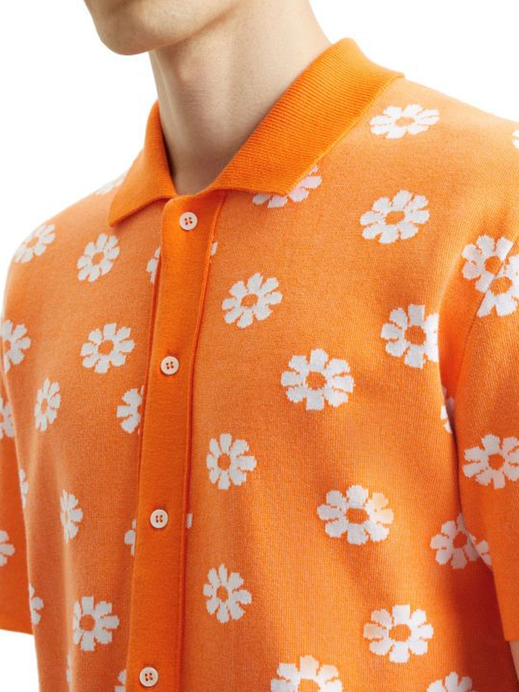 JACQUARD FLOWERS ORANGE LA CHEMISE PALMA