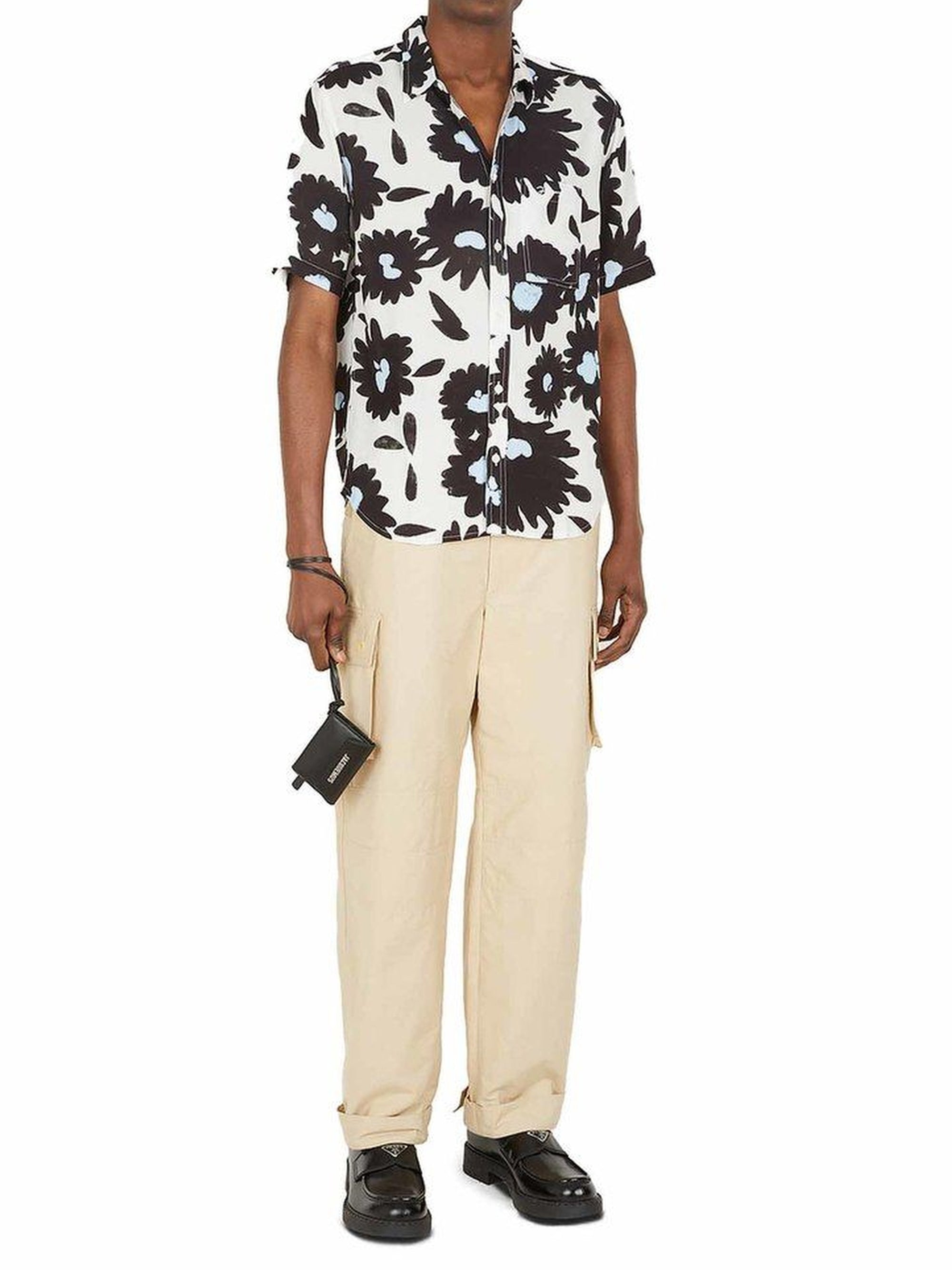 Pantalon cargo Giardino - Beige Squares