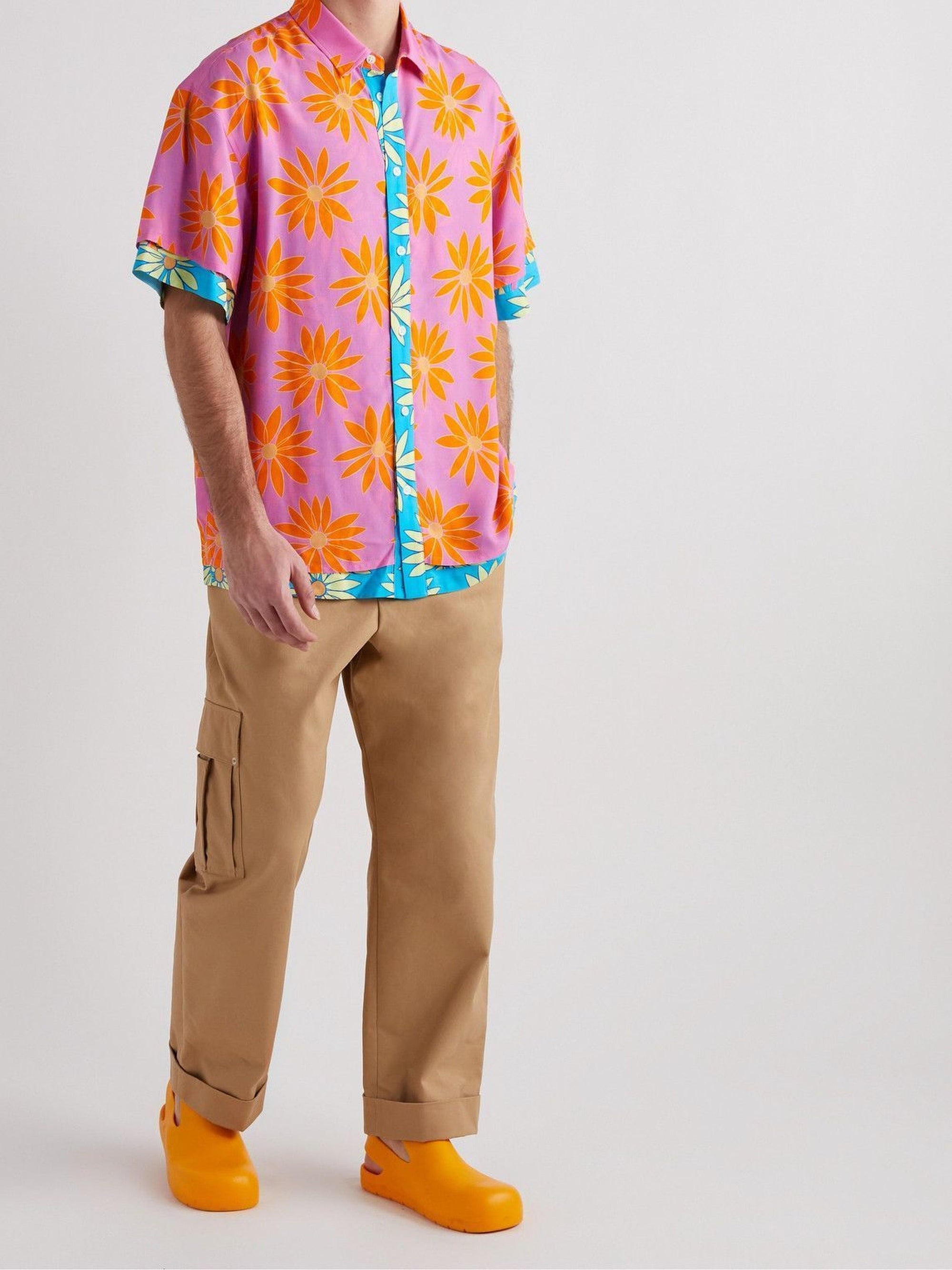 PRINT ORANGE/PINK FLOWERS LA CHEMISE MELANCIA
