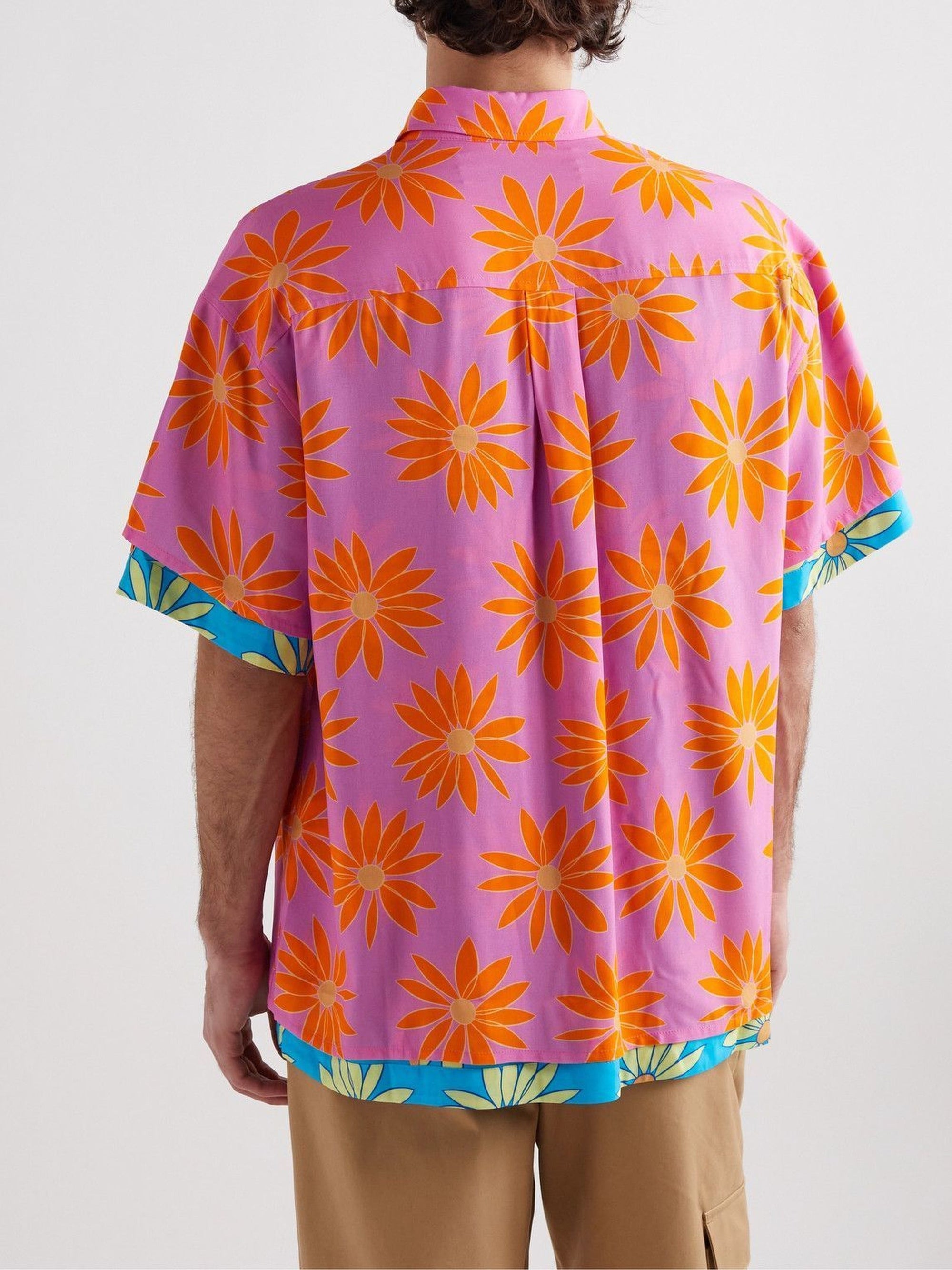 PRINT ORANGE/PINK FLOWERS LA CHEMISE MELANCIA