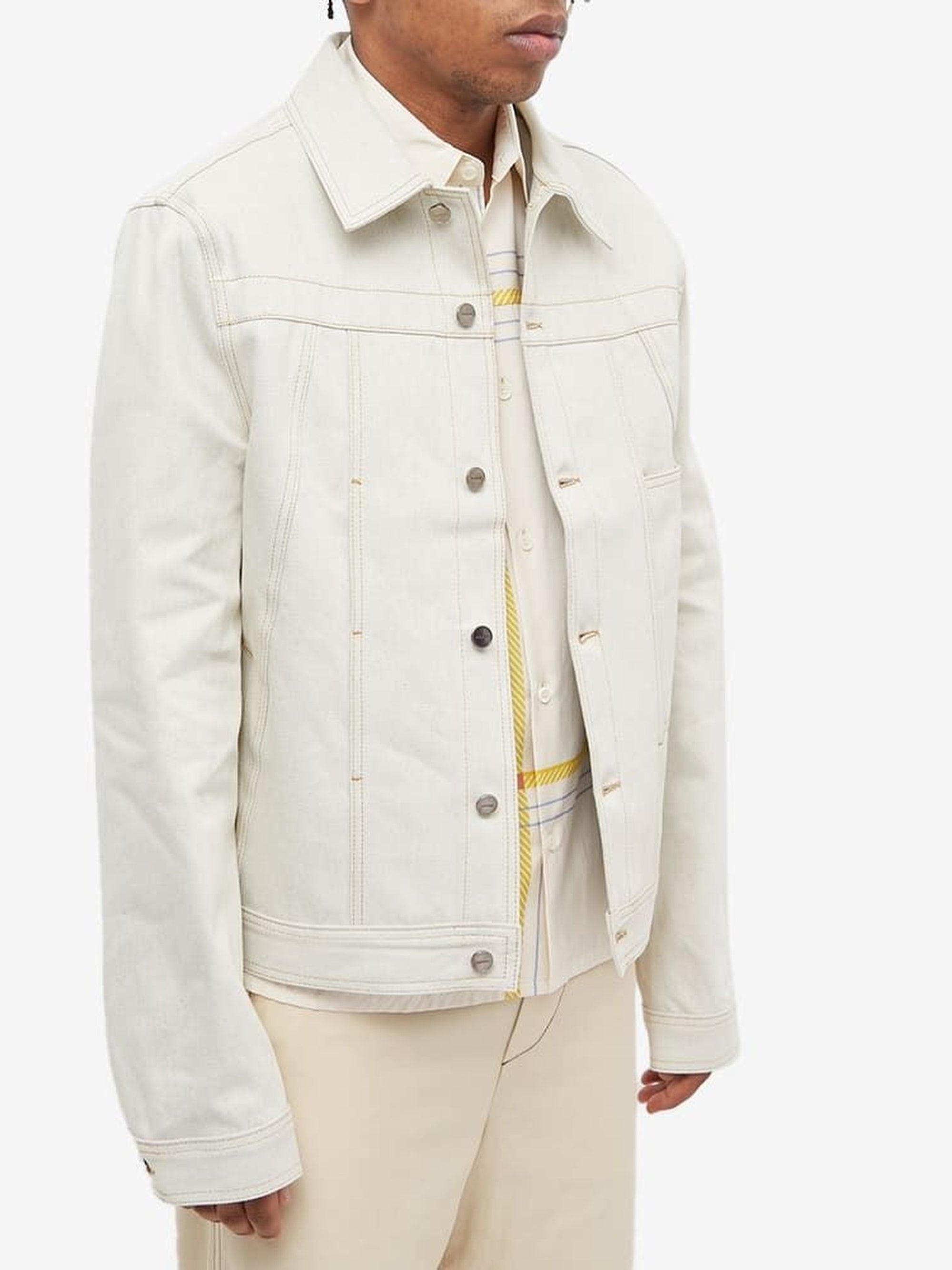 Veste De-Nimes en denim - Off White & Light Beige