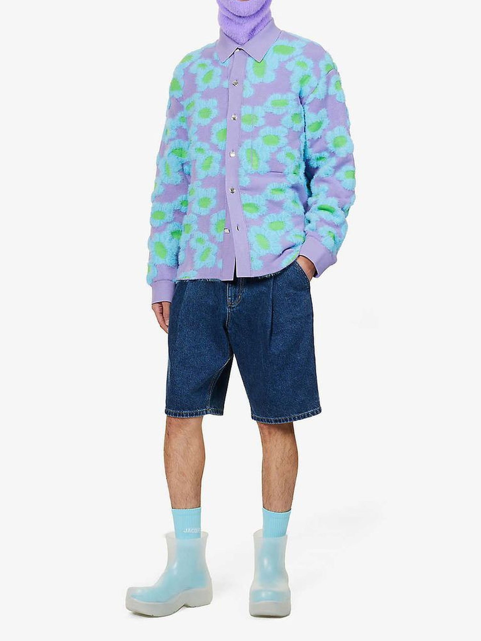 PURPLE FLOWERS 70S LA CHEMISE NEVE FLEURS