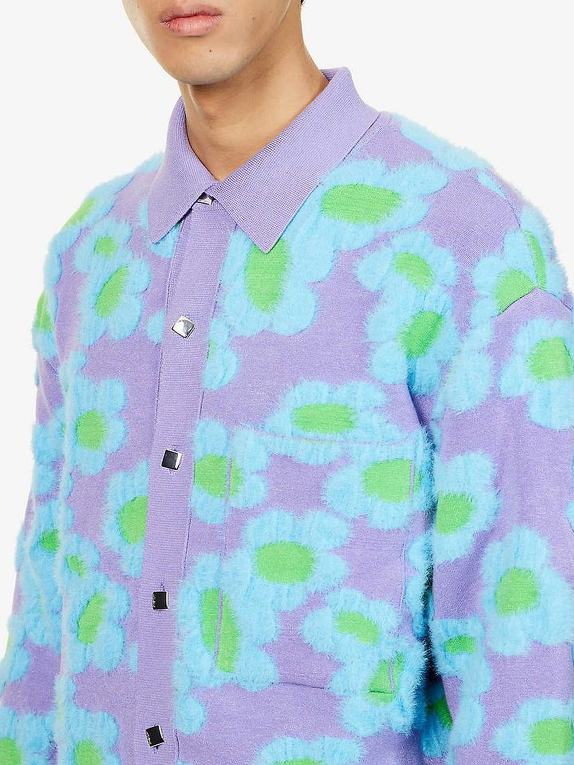 PURPLE FLOWERS 70S LA CHEMISE NEVE FLEURS
