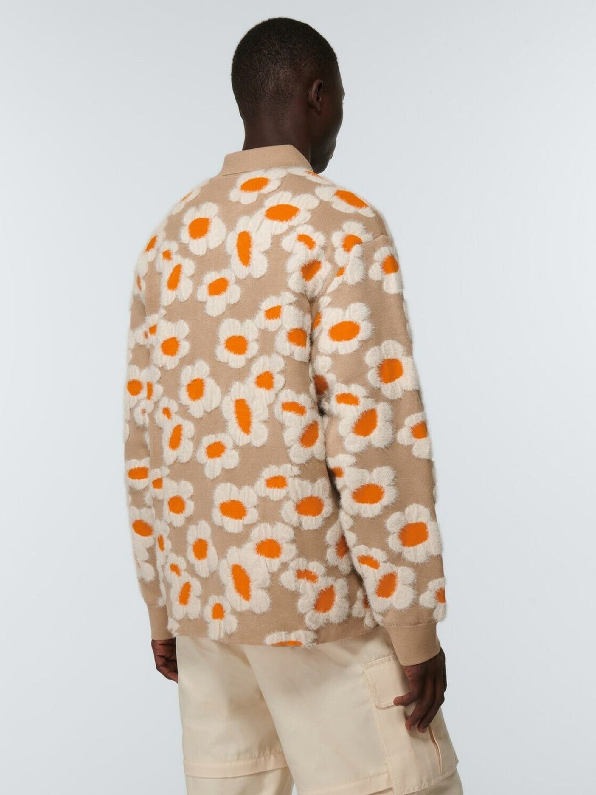 LIGHT BROWN FLOWERS 70S LA CHEMISE NEVE FLEURS