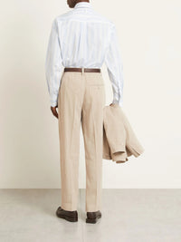 Pantalon Linu tailleur structuré en soie mélangée - Dark Beige