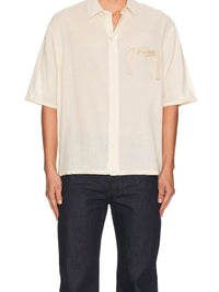 Chemise Cabri manches coudes à logo gros-grain - Off White