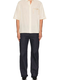 Chemise Cabri manches coudes à logo gros-grain - Off White