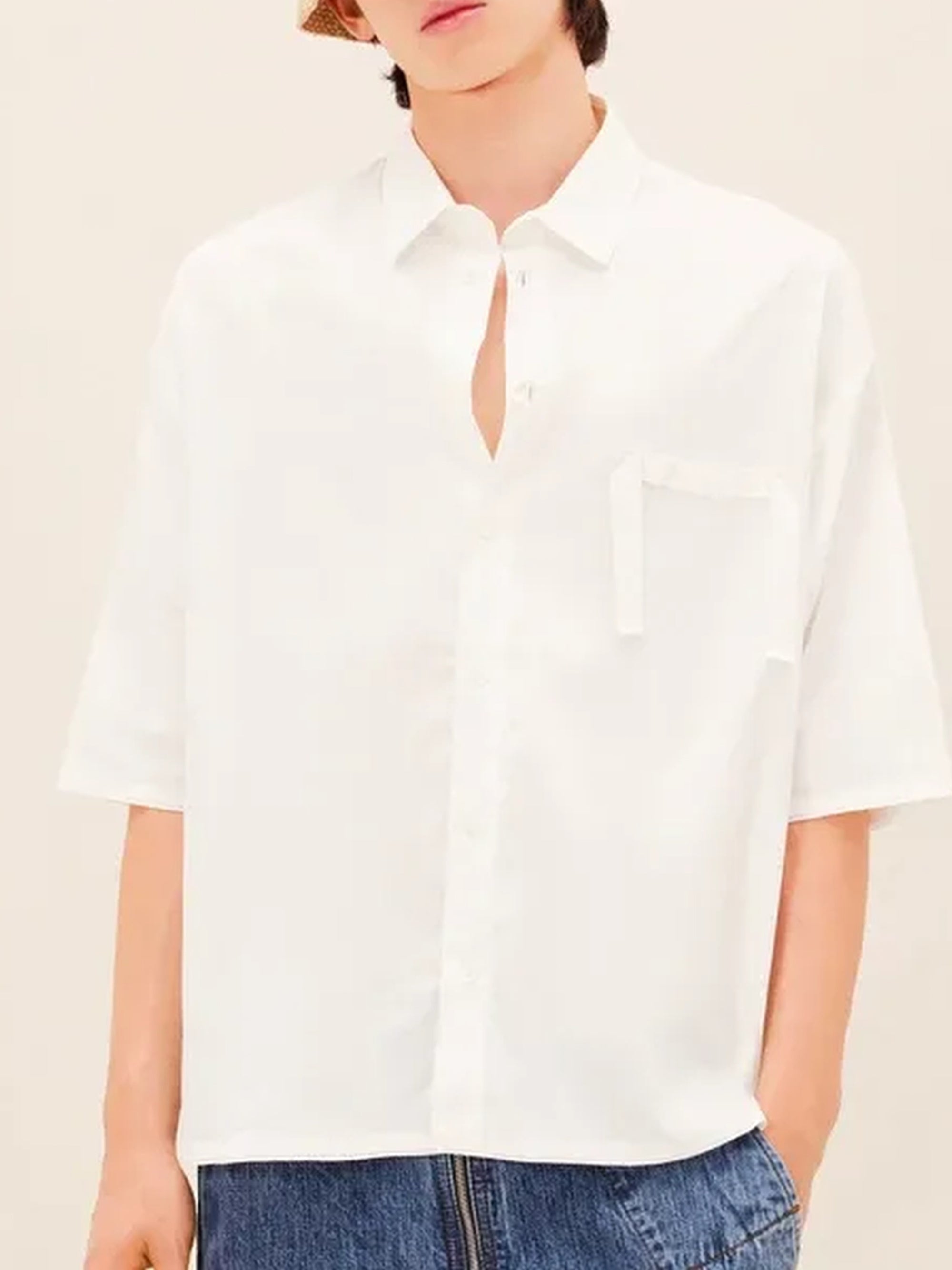 Chemise Cabri à manches 3/4 - White