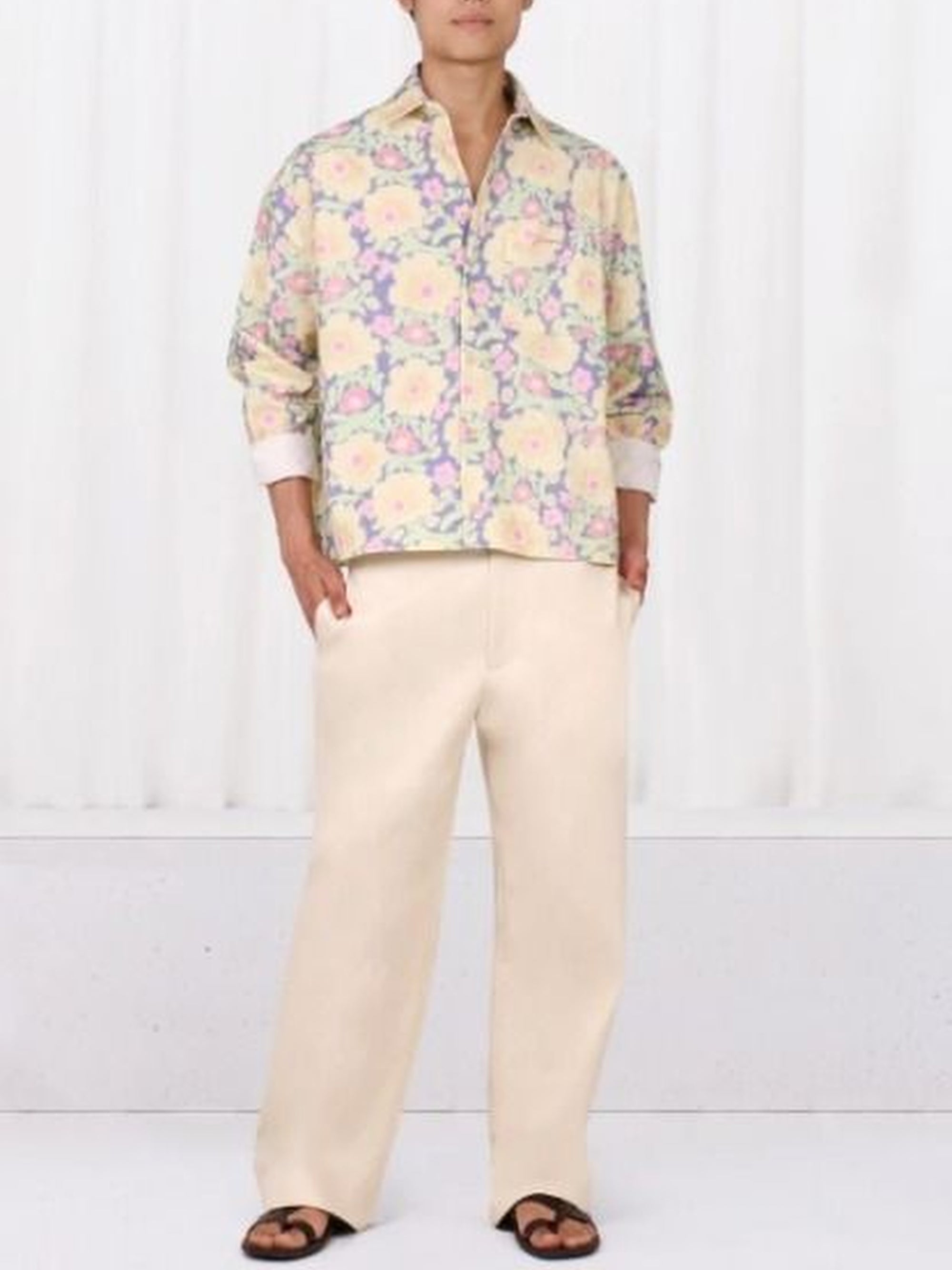 Chemise Papier surpiquée - Yellow Flowers