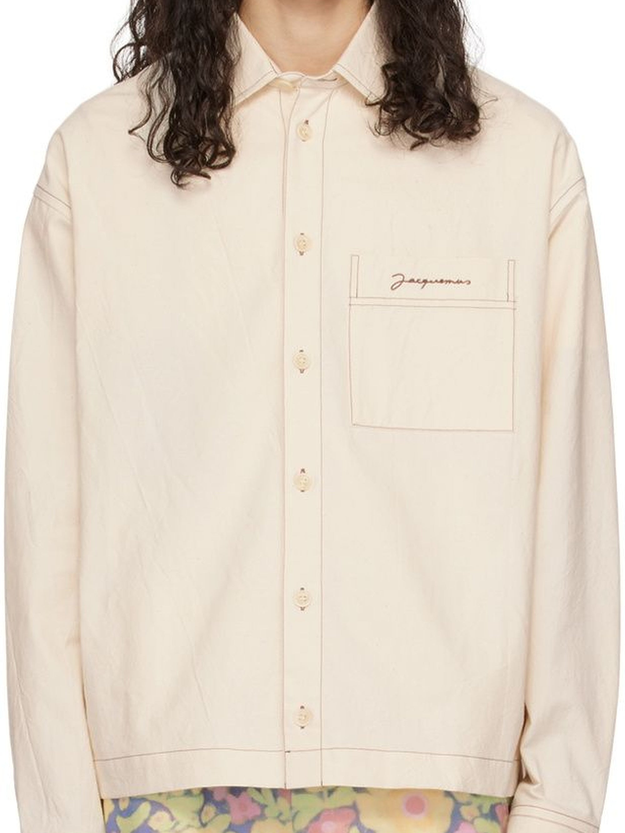 Chemise Papier workwear surpiquée - Off White