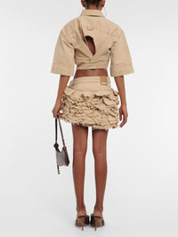 The De Nîmes Artichaut Skirt - Beige & Terracotta