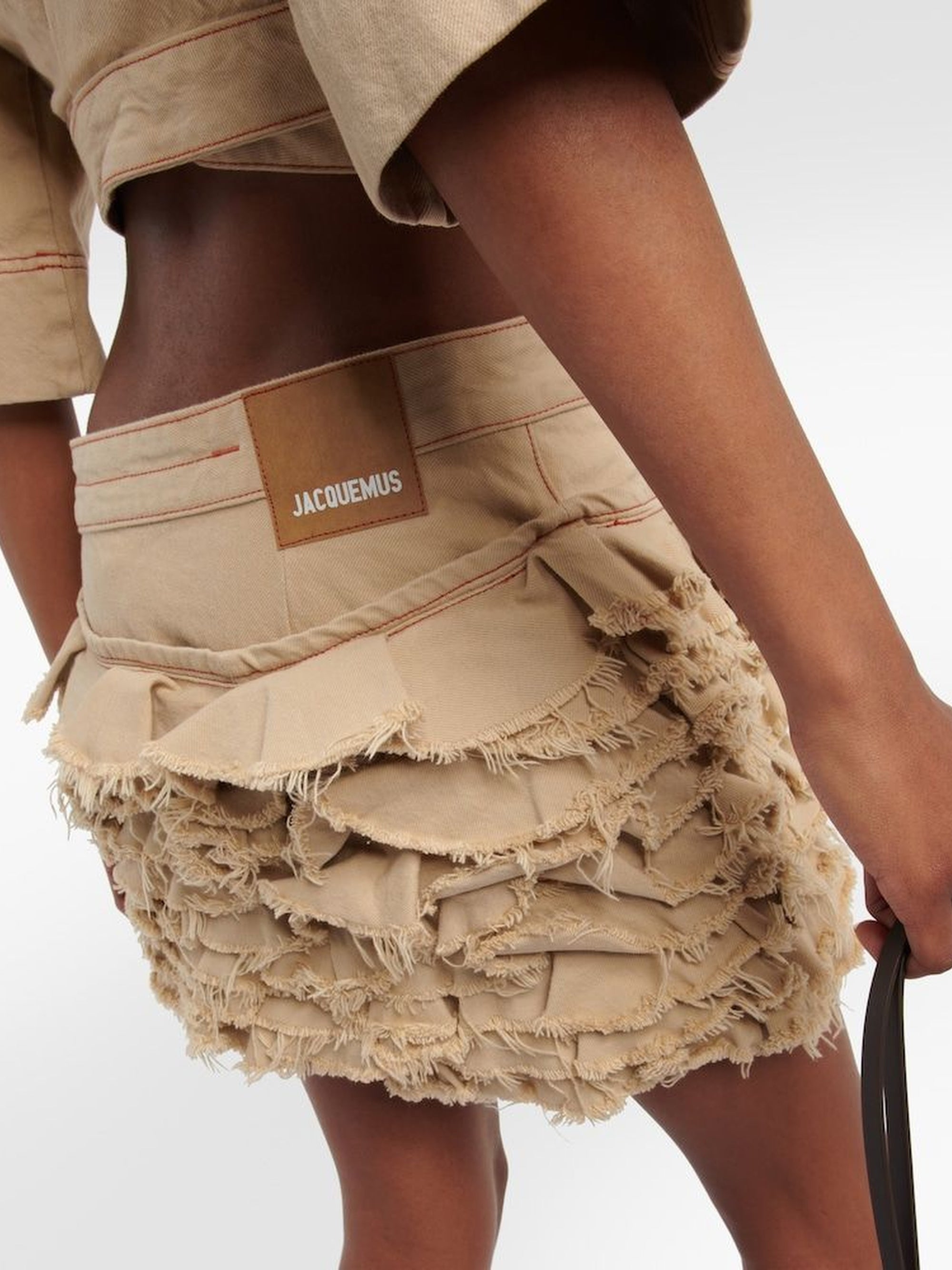The De Nîmes Artichaut Skirt - Beige & Terracotta