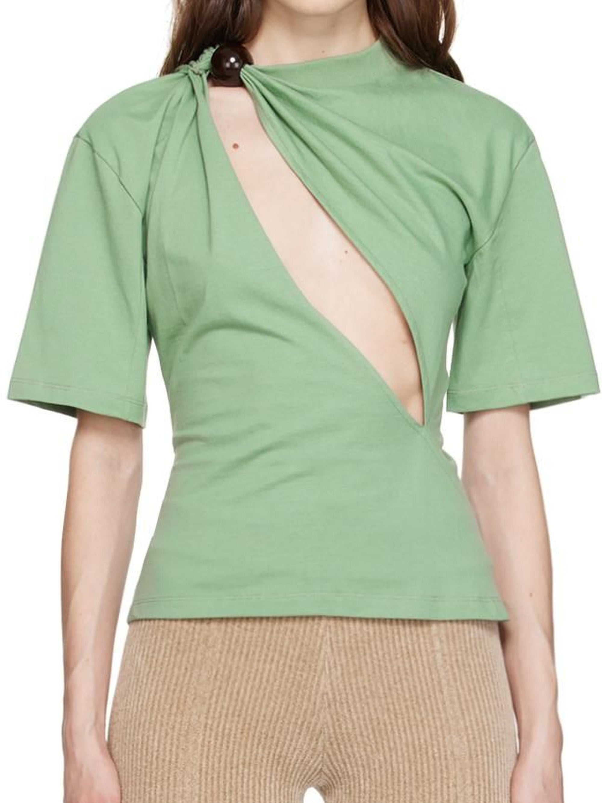 T-shirt Perola fendu - Green