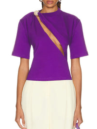 T-shirt Perola à découpe perlée - Purple