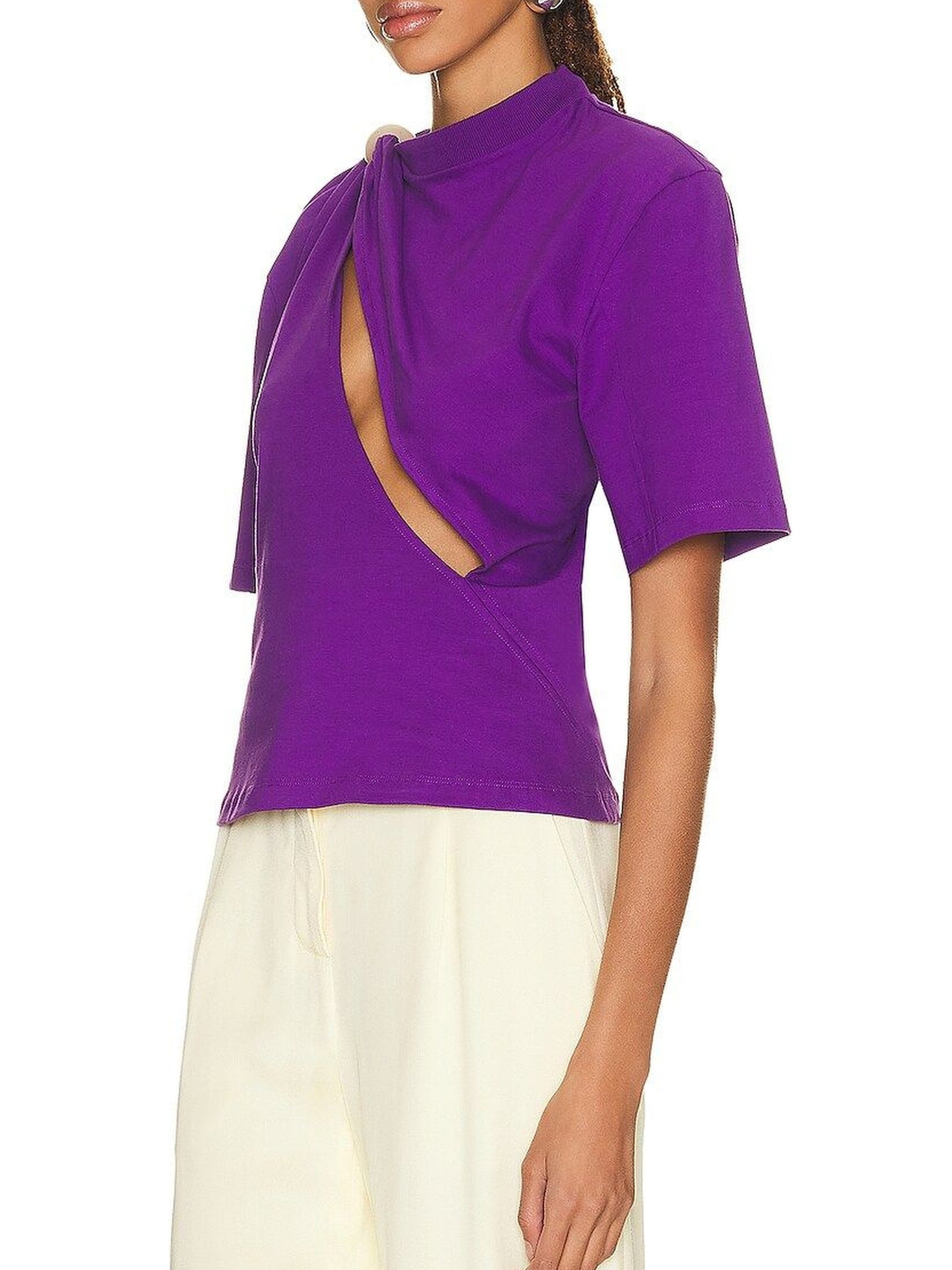T-shirt Perola à découpe perlée - Purple