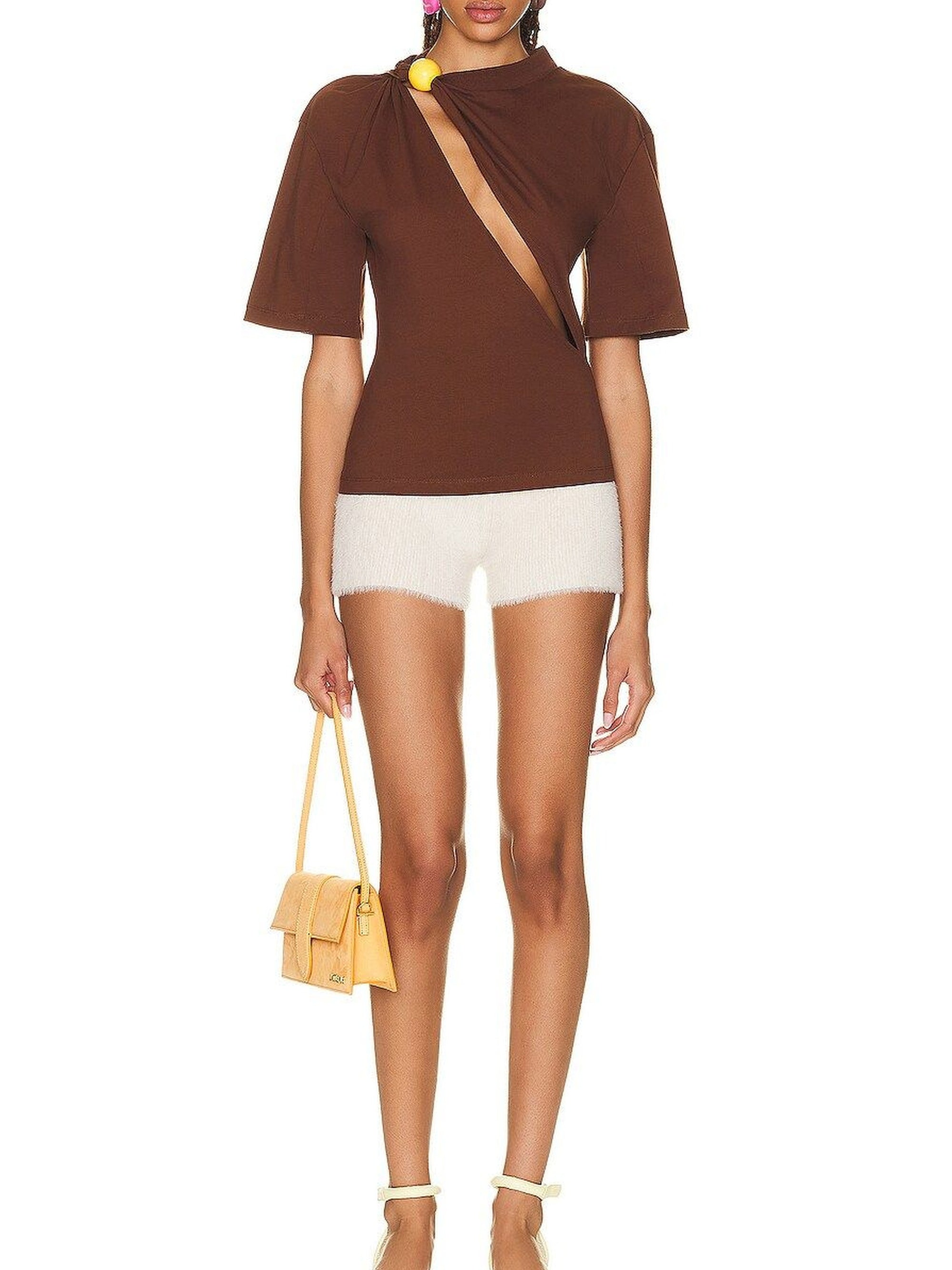 T-shirt Perola fendu - Brown