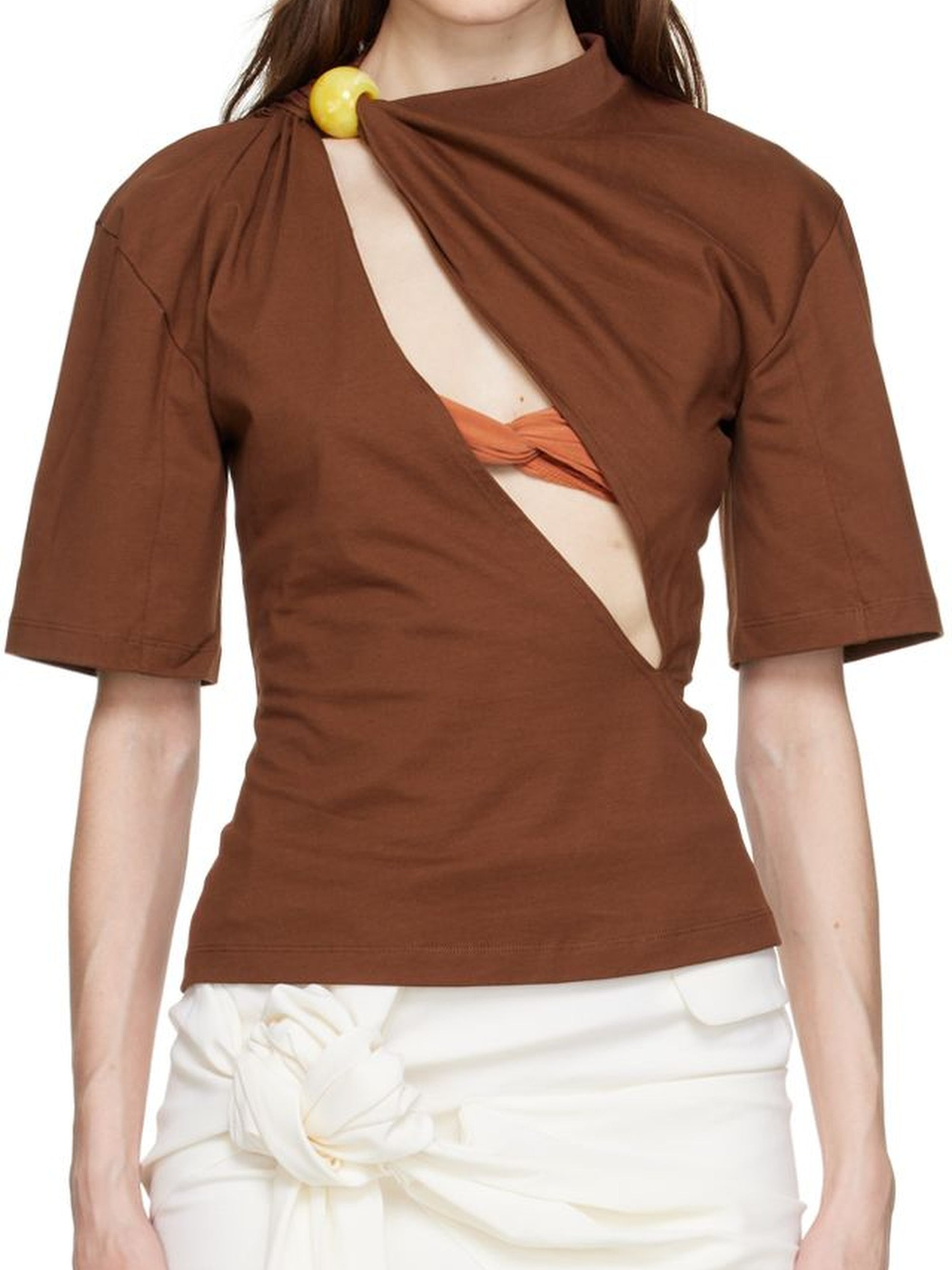 T-shirt Perola fendu - Brown