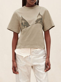PRINT WET EFFECT KHAKI LE TSHIRT BIKINI