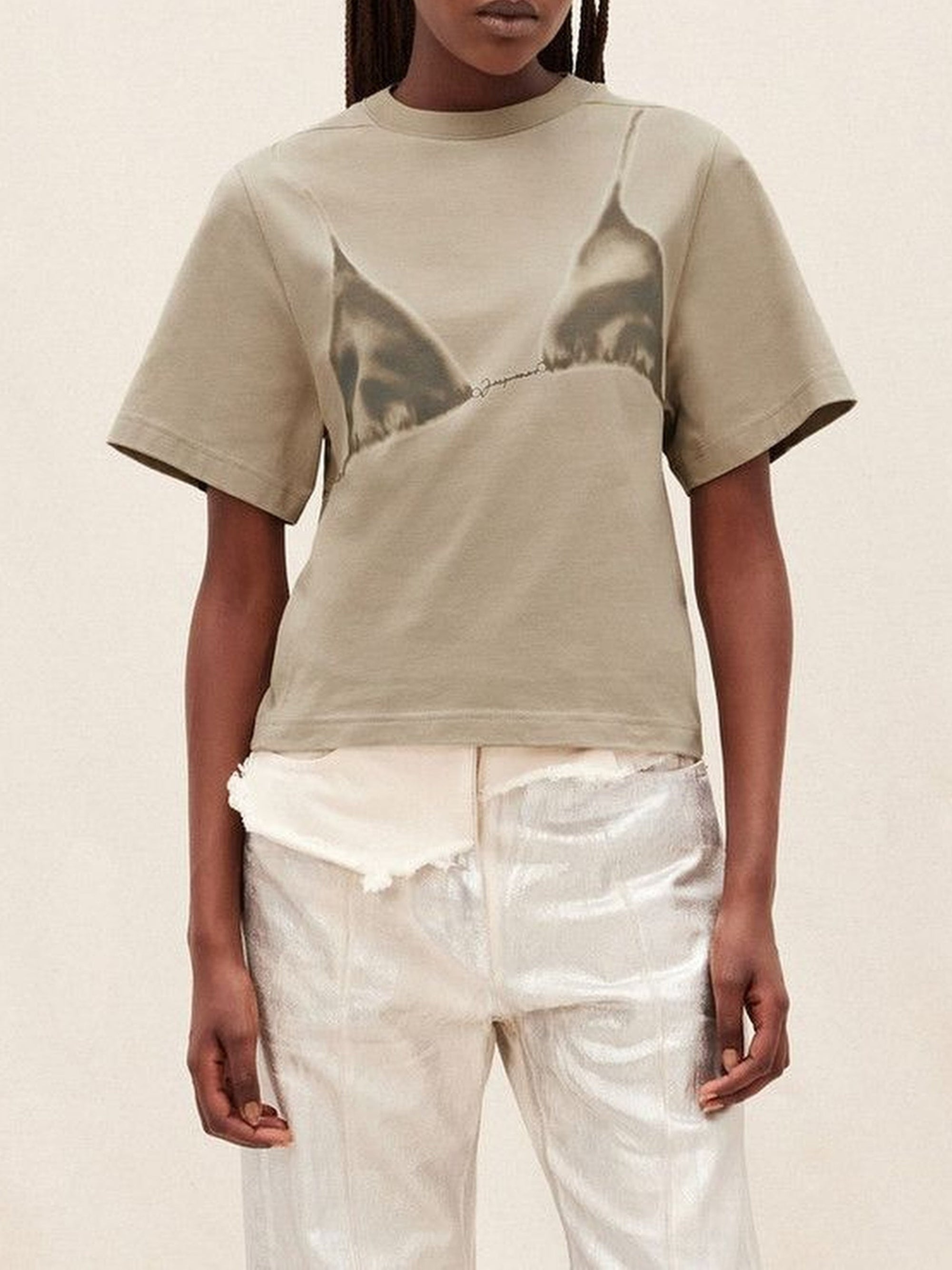 PRINT WET EFFECT KHAKI LE TSHIRT BIKINI