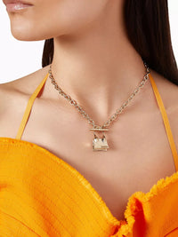 The Chiquito Toggle Charm Necklace - Light Gold