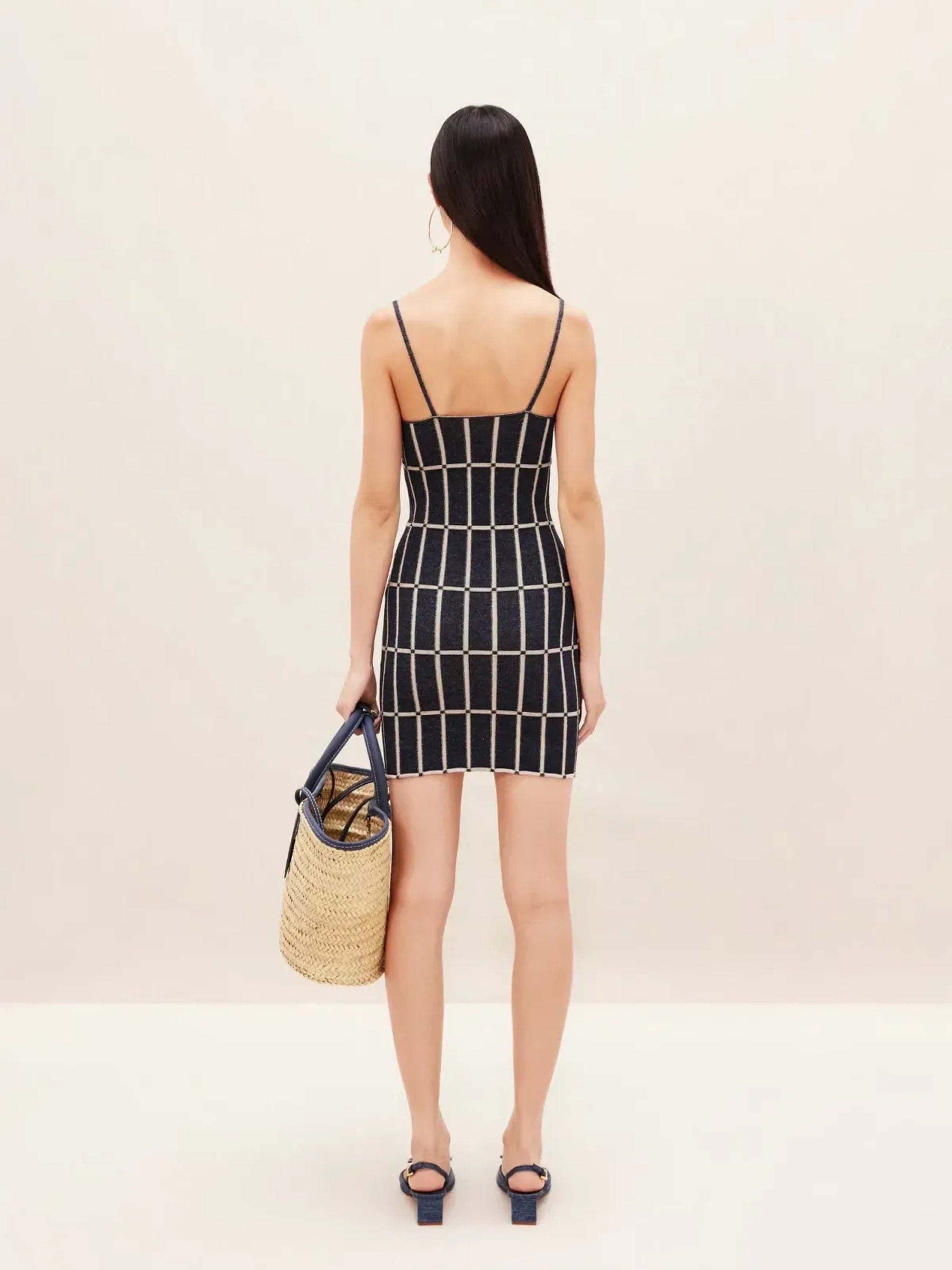 Robe Malha à carreaux - Navy