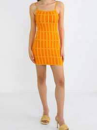 Robe Malha à carreaux - Orange