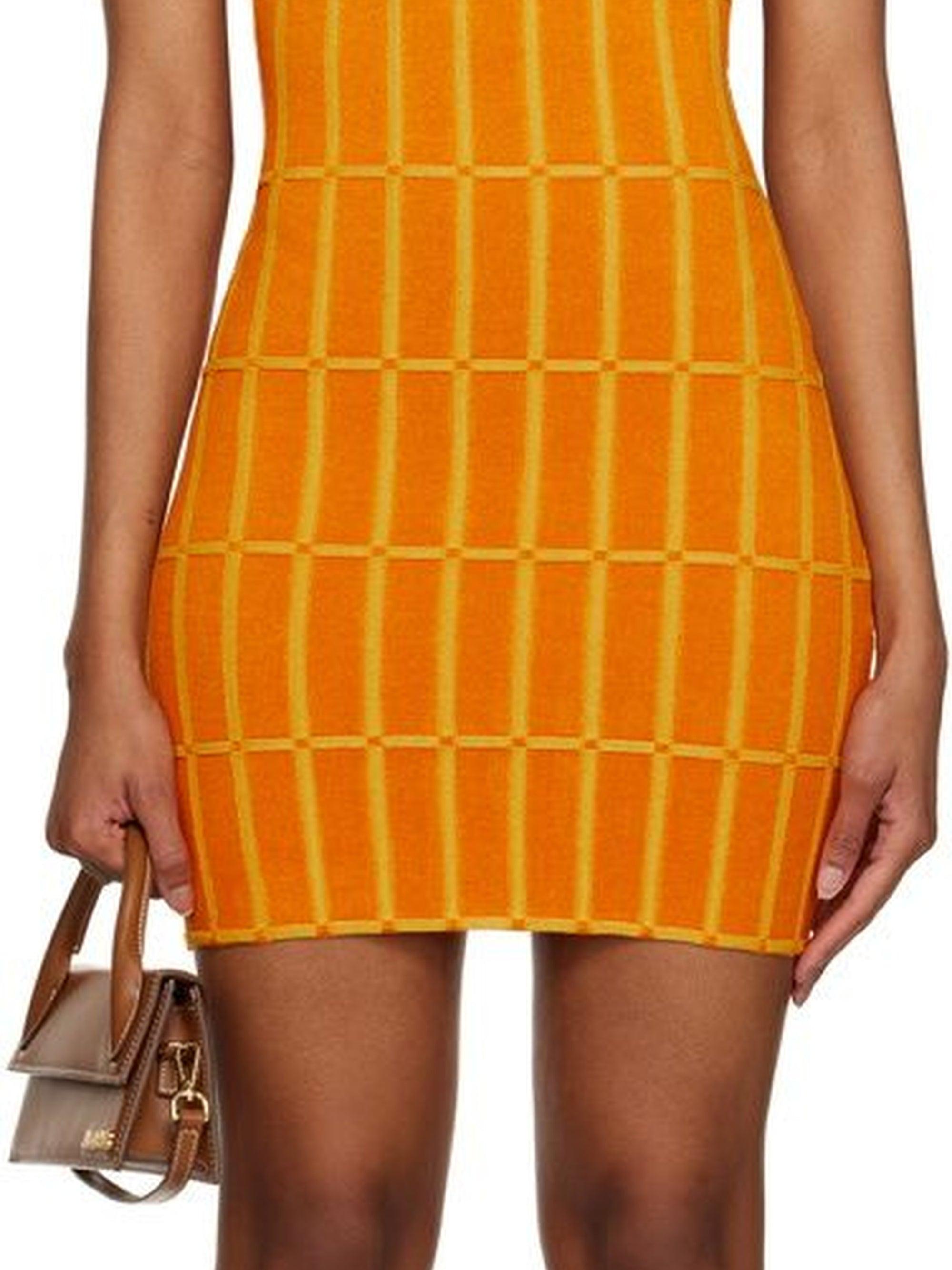 Robe Malha à carreaux - Orange