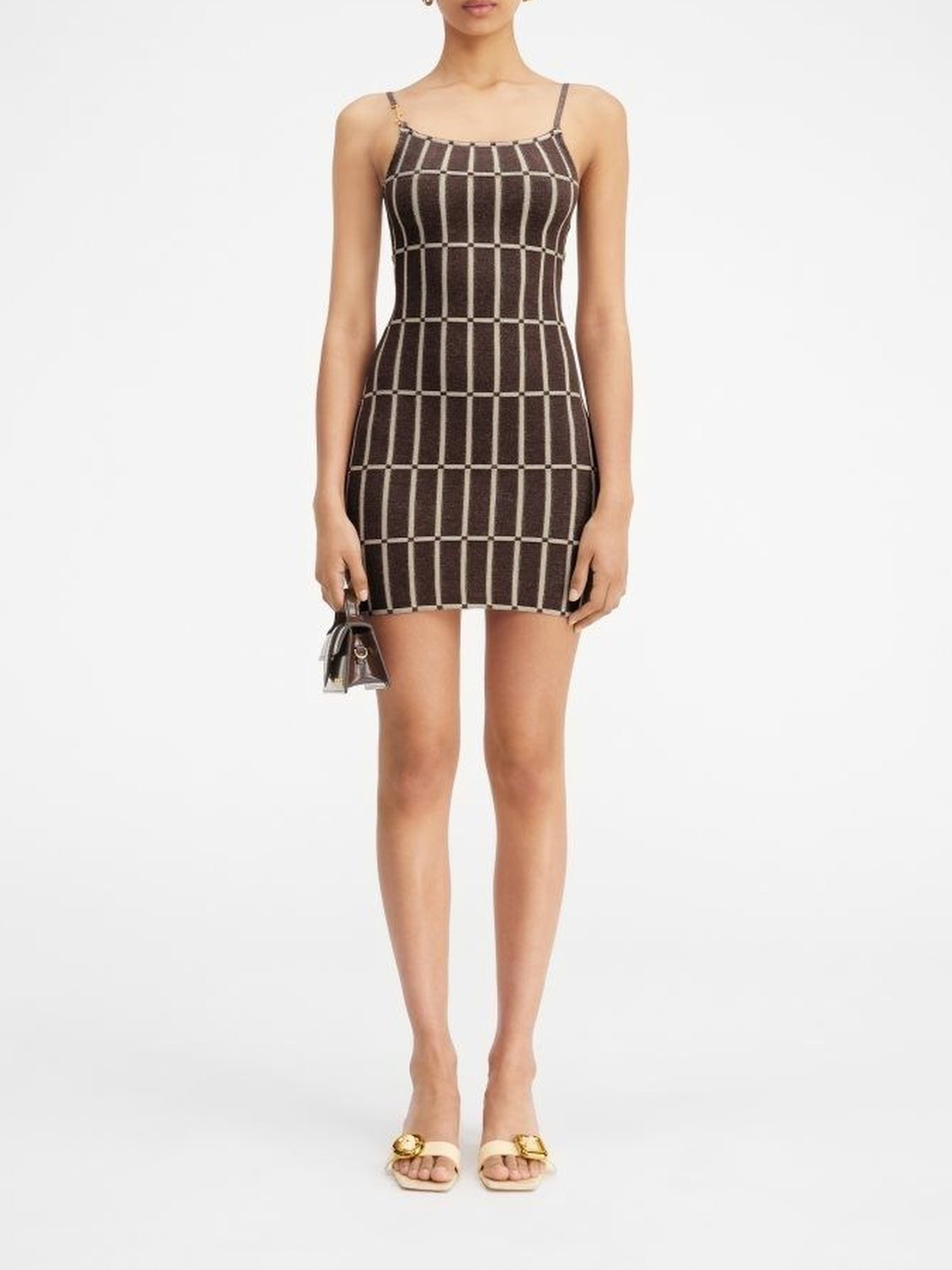 Robe Malha à carreaux - Brown