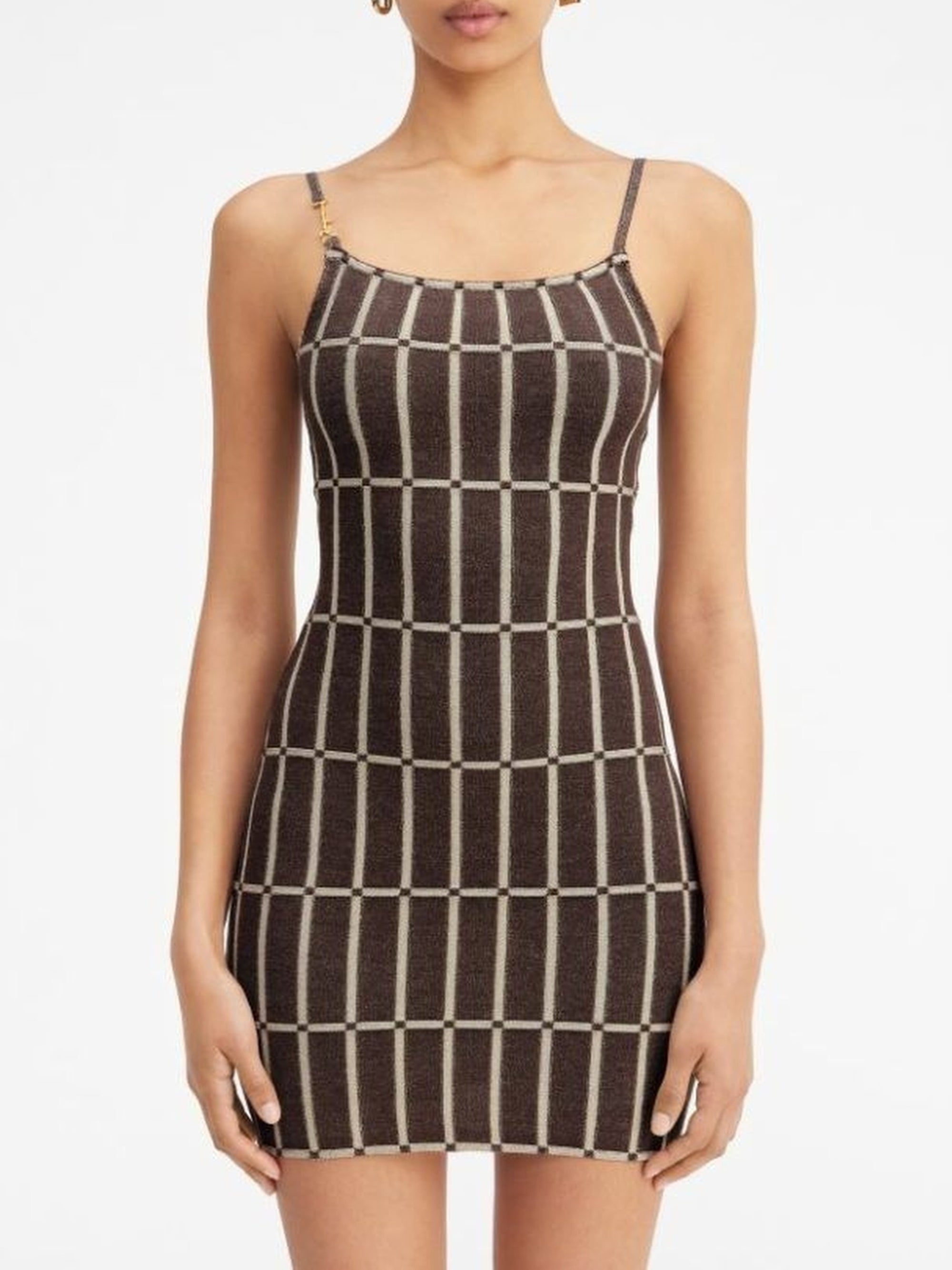 Robe Malha à carreaux - Brown