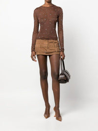 The De Nîmes Criollo Mini Skirt - Camel & Beige