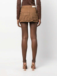 The De Nîmes Criollo Mini Skirt - Camel & Beige