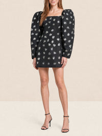 Robe Taffetas brodée - Sequins Flowers