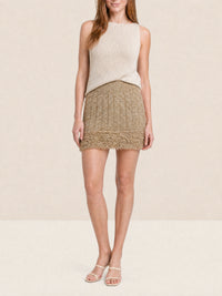 Jupe courte Torsades - Light Gold