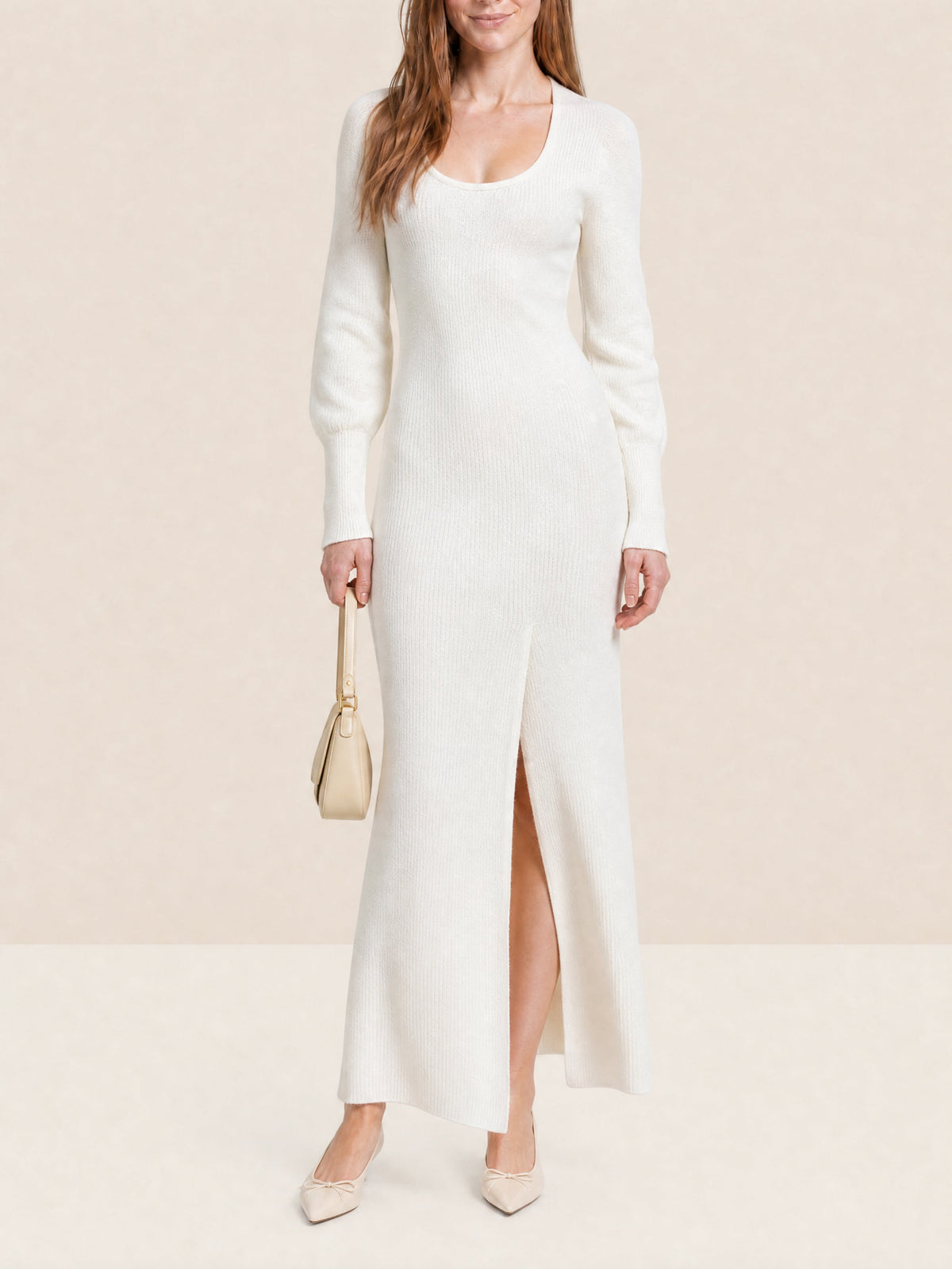120€ / 1 sold //31 QTY / ST3%   Robe Dao en laine - Off White