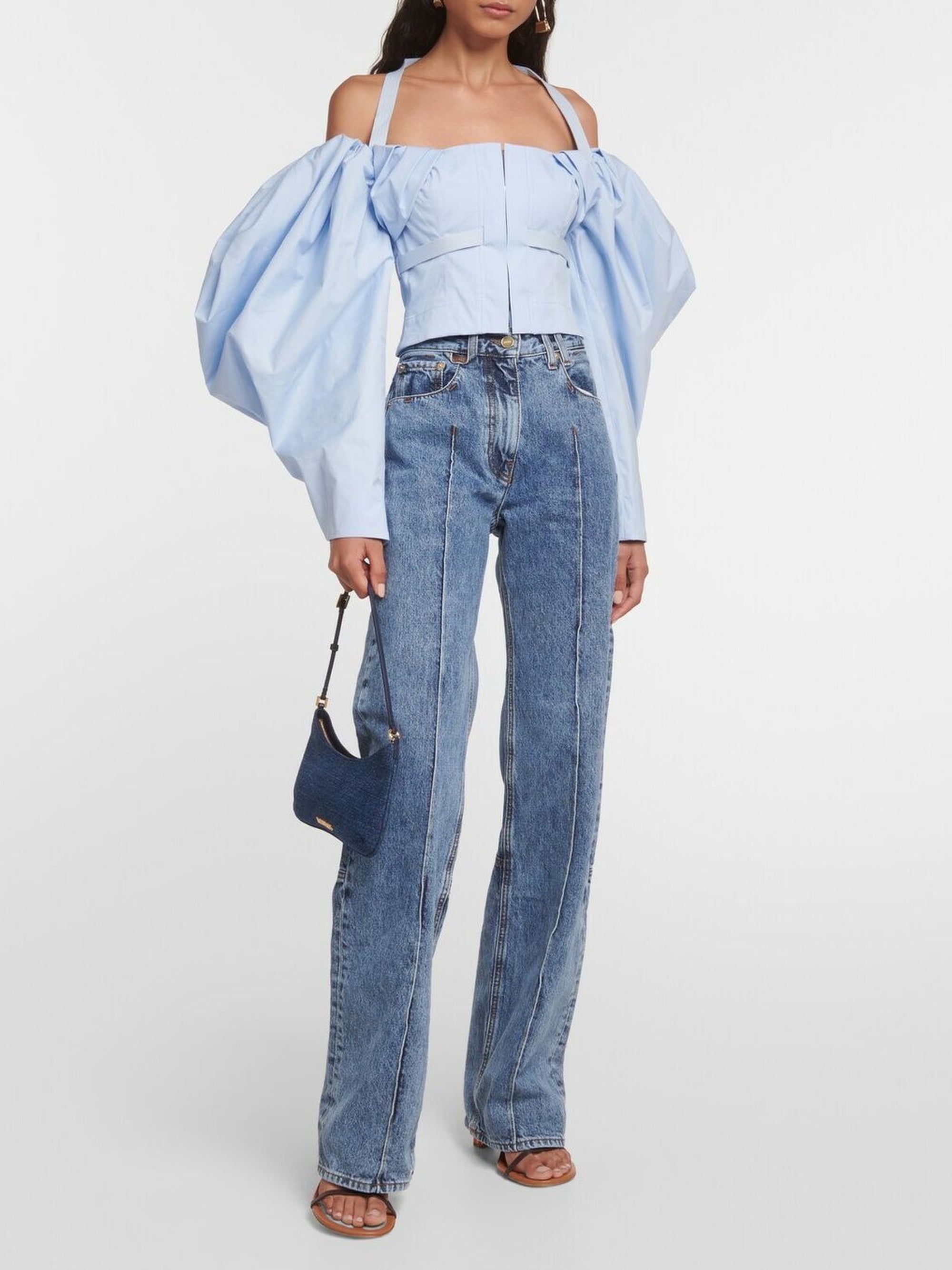 Blouse à manches bouffantes - Light Blue