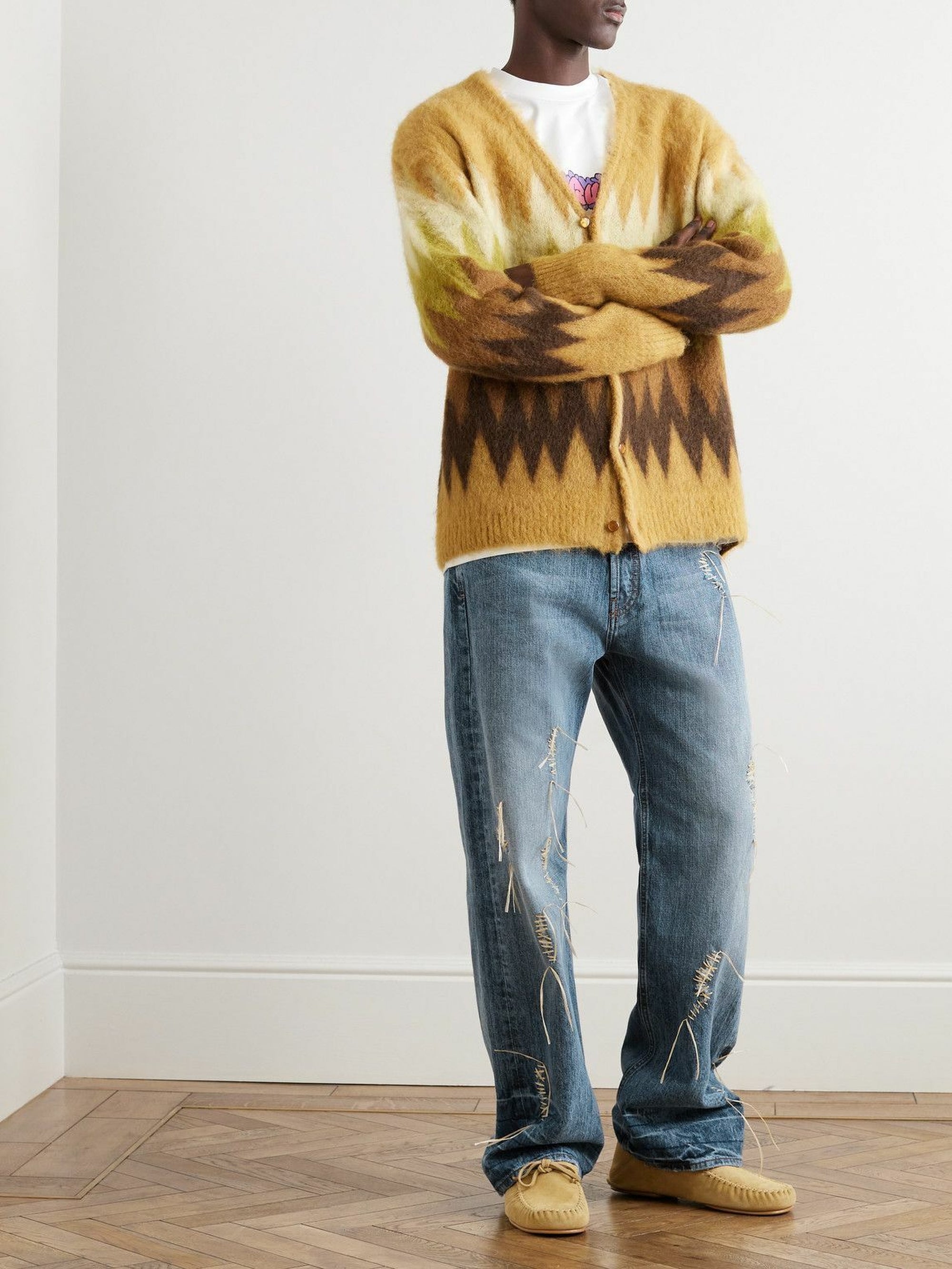 Pantalon De-Nimes Suno en denim - Destroyed Blue