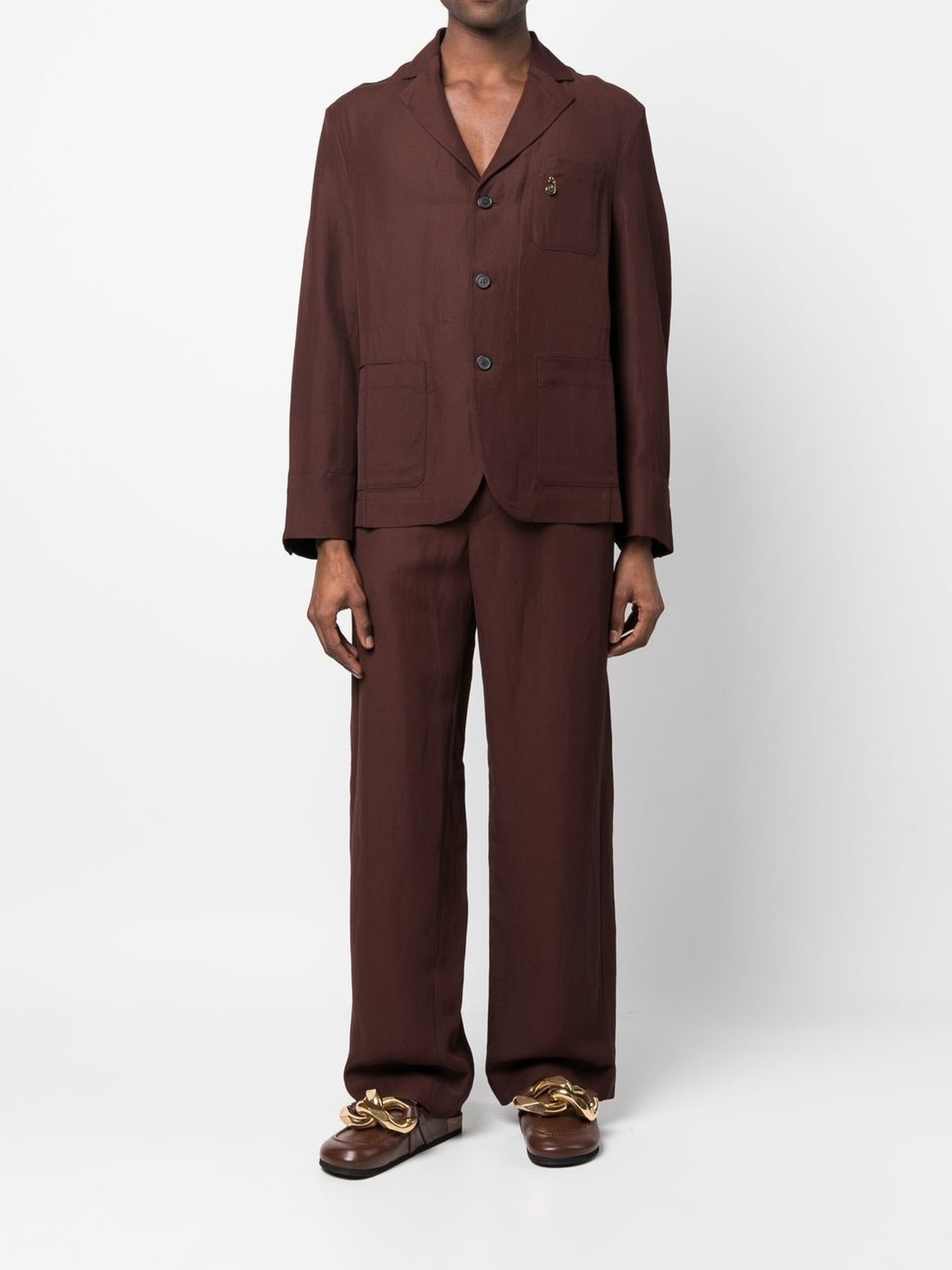 Veste Meio fluide à trois boutons - Dark Brown