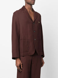 Veste Meio fluide à trois boutons - Dark Brown