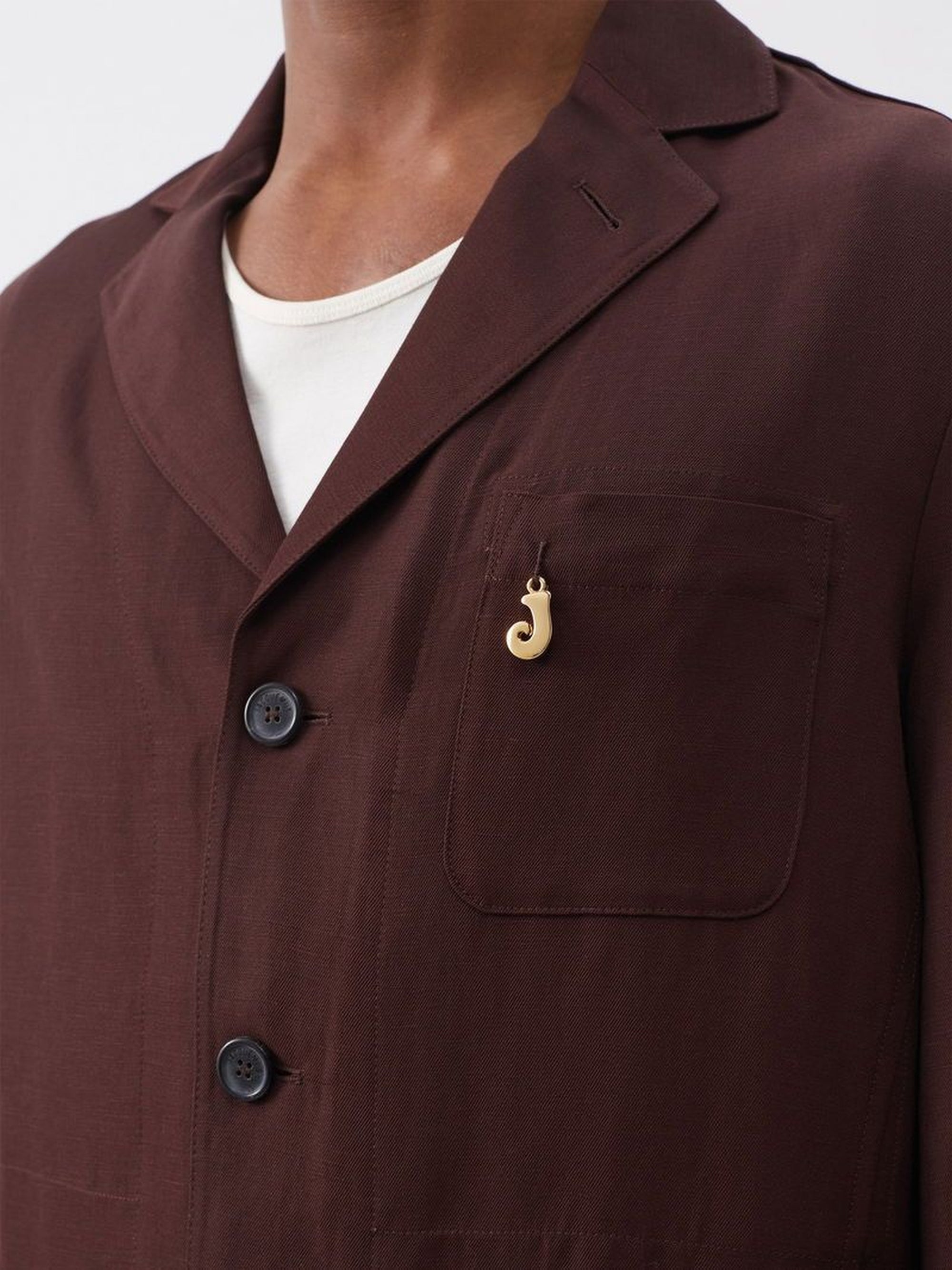 Veste Meio fluide à trois boutons - Dark Brown